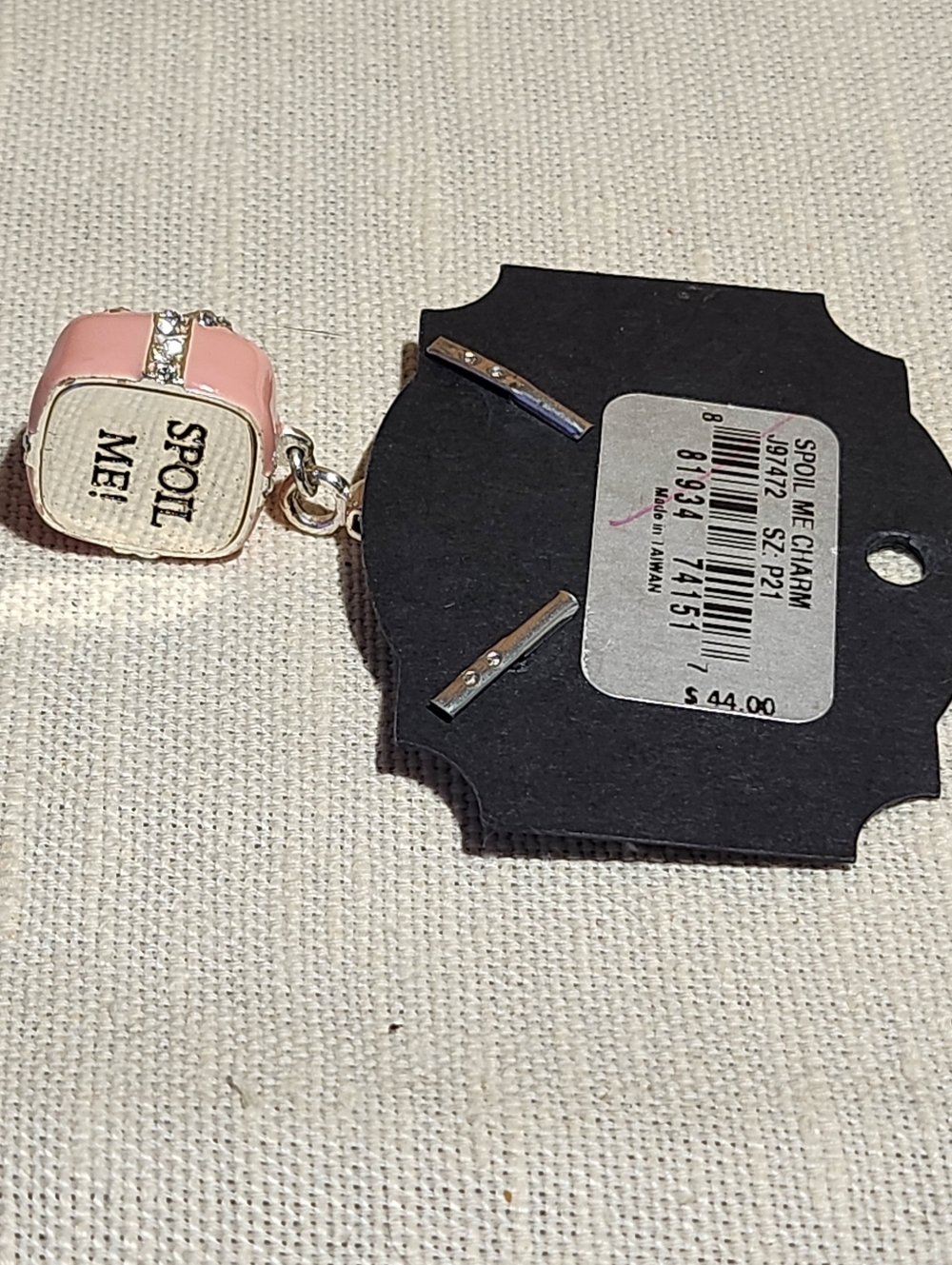 My Flat in London Pink Enamel Crystal Bow Gift Charm - Picture 3 of 6